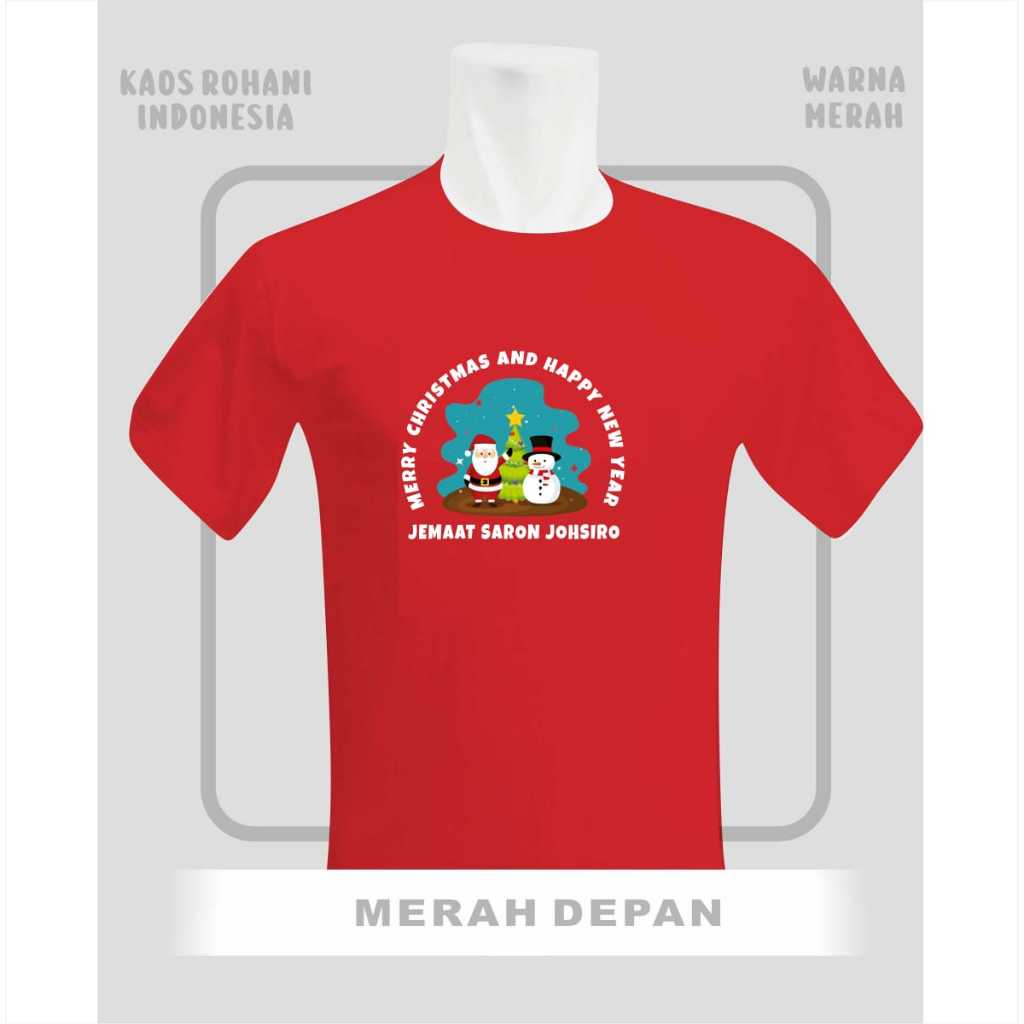 KAOS ROHANI INDONESIA - Kaos Natal Anak dan Dewasa - bebas request desain - Cotton Combed 20s