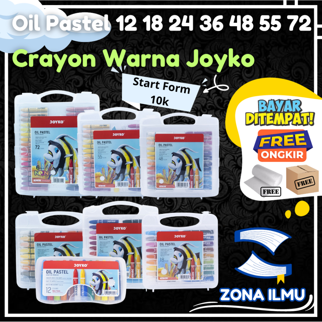 

ZONA ILMU - OIL PASTEL CRAYON JOYKO 12 18 24 36 48 55 72 WARNA