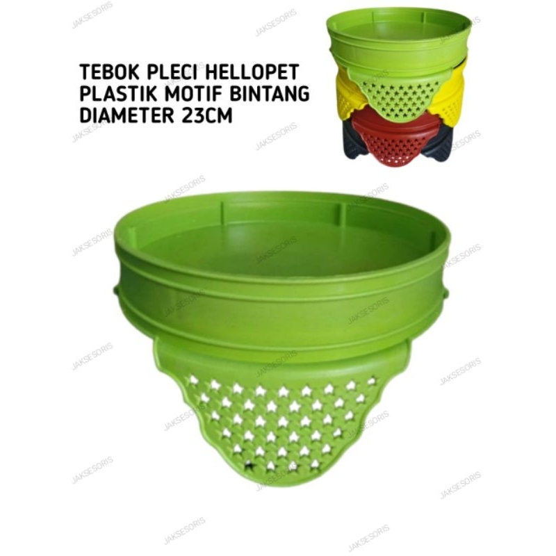 TEBOK PLECI HELLOPET PLASTIK MOTIF BINTANG DIAMETER 23 TEBOK PLASTIK SANGKAR PLECI HELLOPET