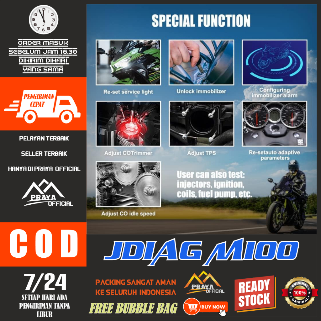 SALE MOTO SCANNER JDIAG M100 SCANNER JDIAG M 100 SCANNER MOTOR INJEKSI SCANNER EROR SEPEDA MOTOR OBD