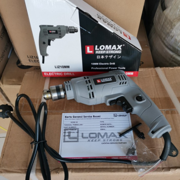 Mesin bor 10 mm Lomax bergaransi bor listrik 10mm bor besi baja ringan Diskon