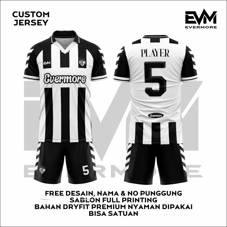 Jersey MONOCHROME CLASSICS Custom  Printing Premium Dryfit Evermore Sportwear