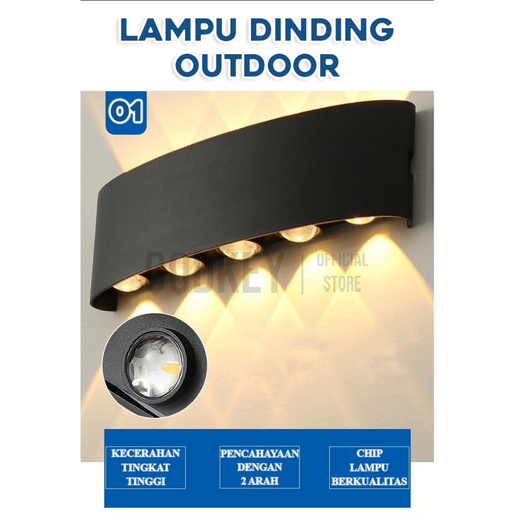 LED Lampu Led lamp Dinding Taman Outdoor COB 4 MATA / 6 MATA Aluminium Anti Air Lampu Dinding Minimalis LED Wall Light Waterproof