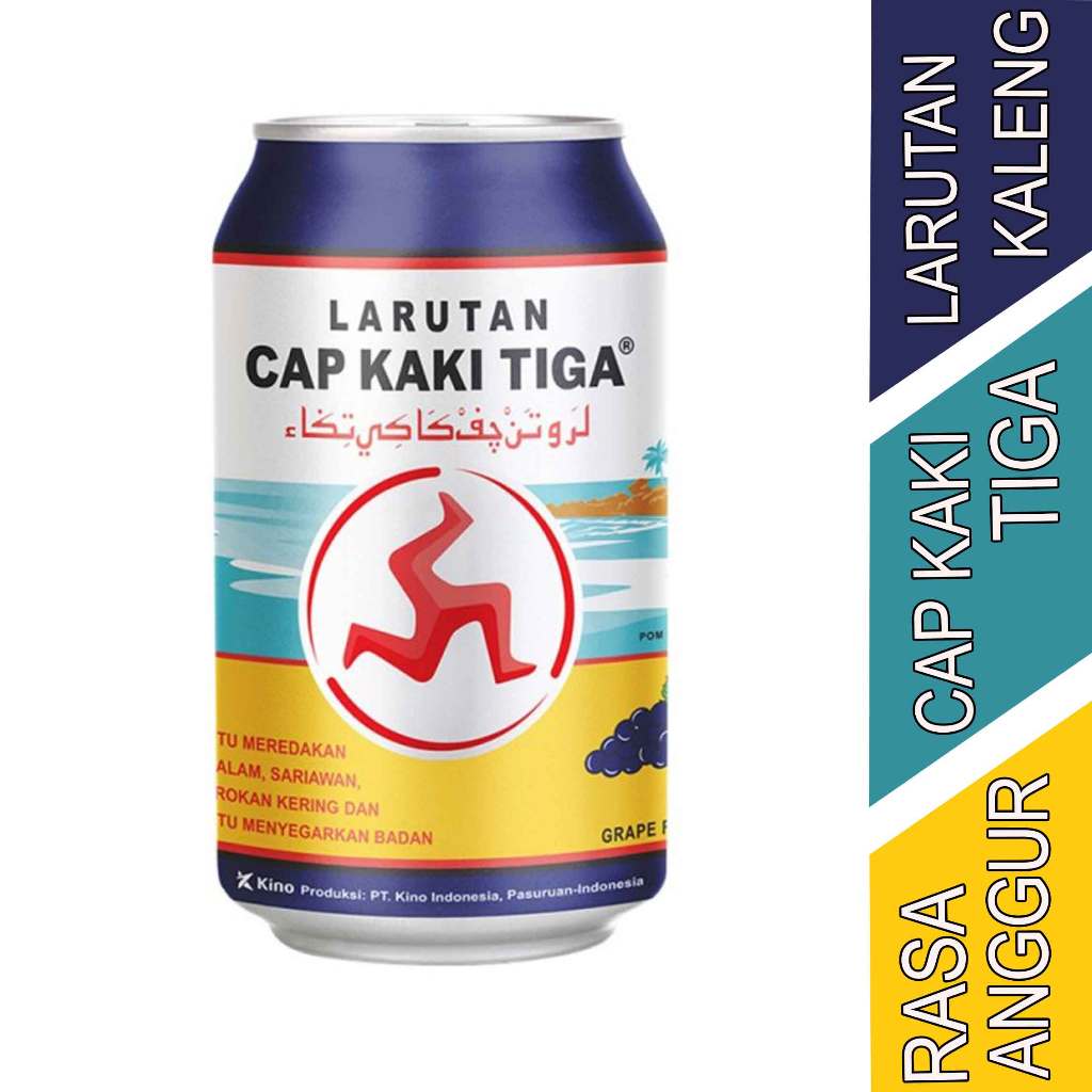 

Minuman Rasa Anggur - Larutan Cap Kaki Tiga - Minuman Kemasan Kaleng