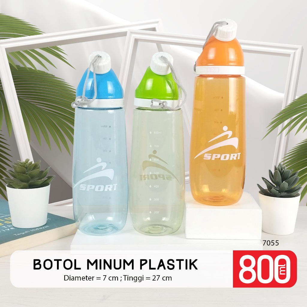 Botol Minum Plastik Botol Minum Sport Botol Minum 800ml Termos Air 800ml Botol Air Minum (7055)