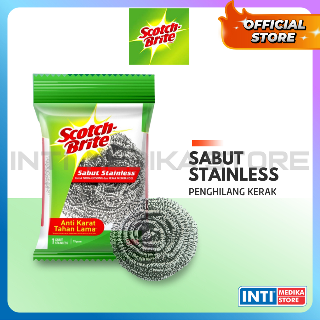 SCOTCH BRITE - Sabut Stainless | Penghilang Kerak | Sabut Kawat 3M