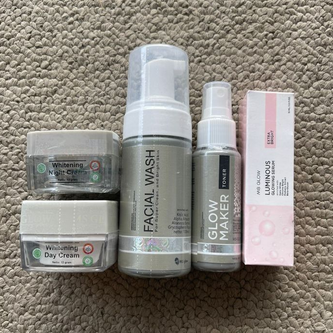 Ms Glow Paket Whitening dan Serum Luminous - Paket Wajah Ms Glow dan Serum