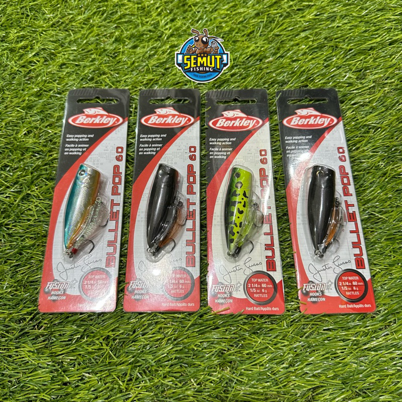UMPAN BERKLEY BULLET POP LURE MINI POPPER 60mm 6gram DAN 80mm 15gram