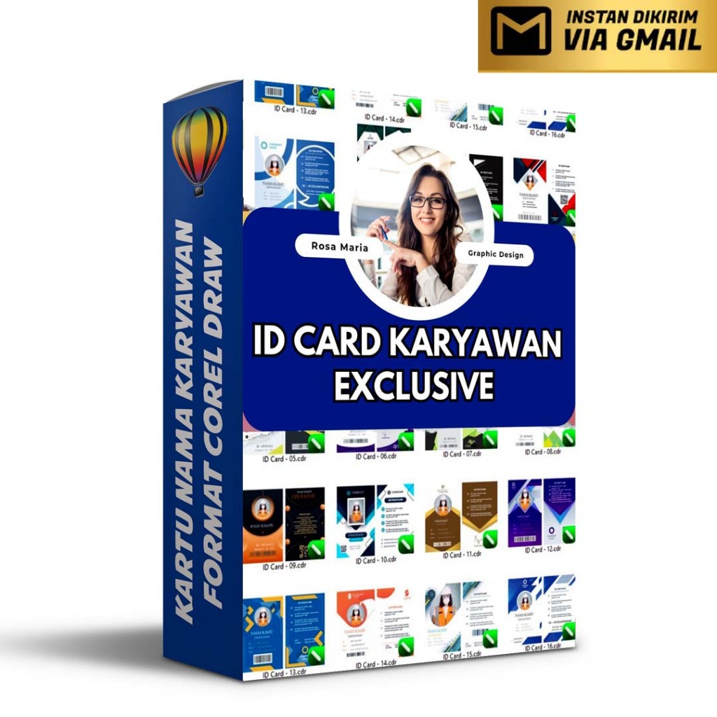 30 Desain ID Card Karyawan Exclusive CorelDraw Versi 2022