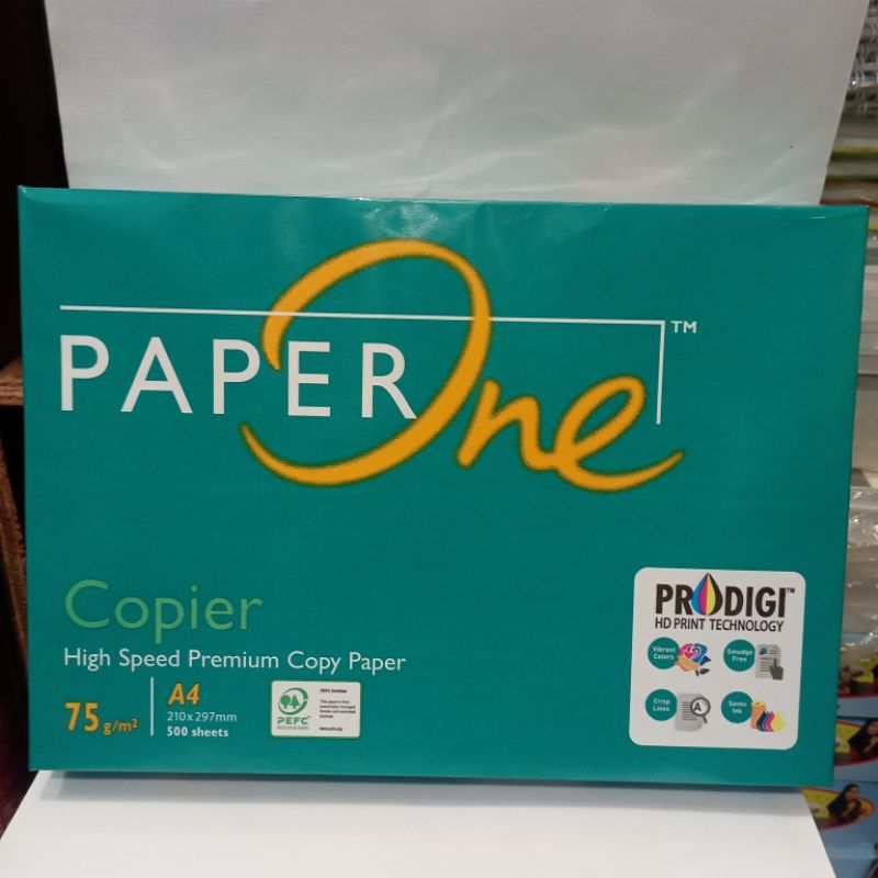 

KERTAS HVS PAPER ONE A4 75gsm (isi 500 lembar ) / pack