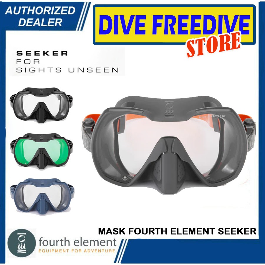 Mask Diving Fourth Element Seeker Masker Kacamata Selam Single View Scuba Dive Snorkeling Snorkling 