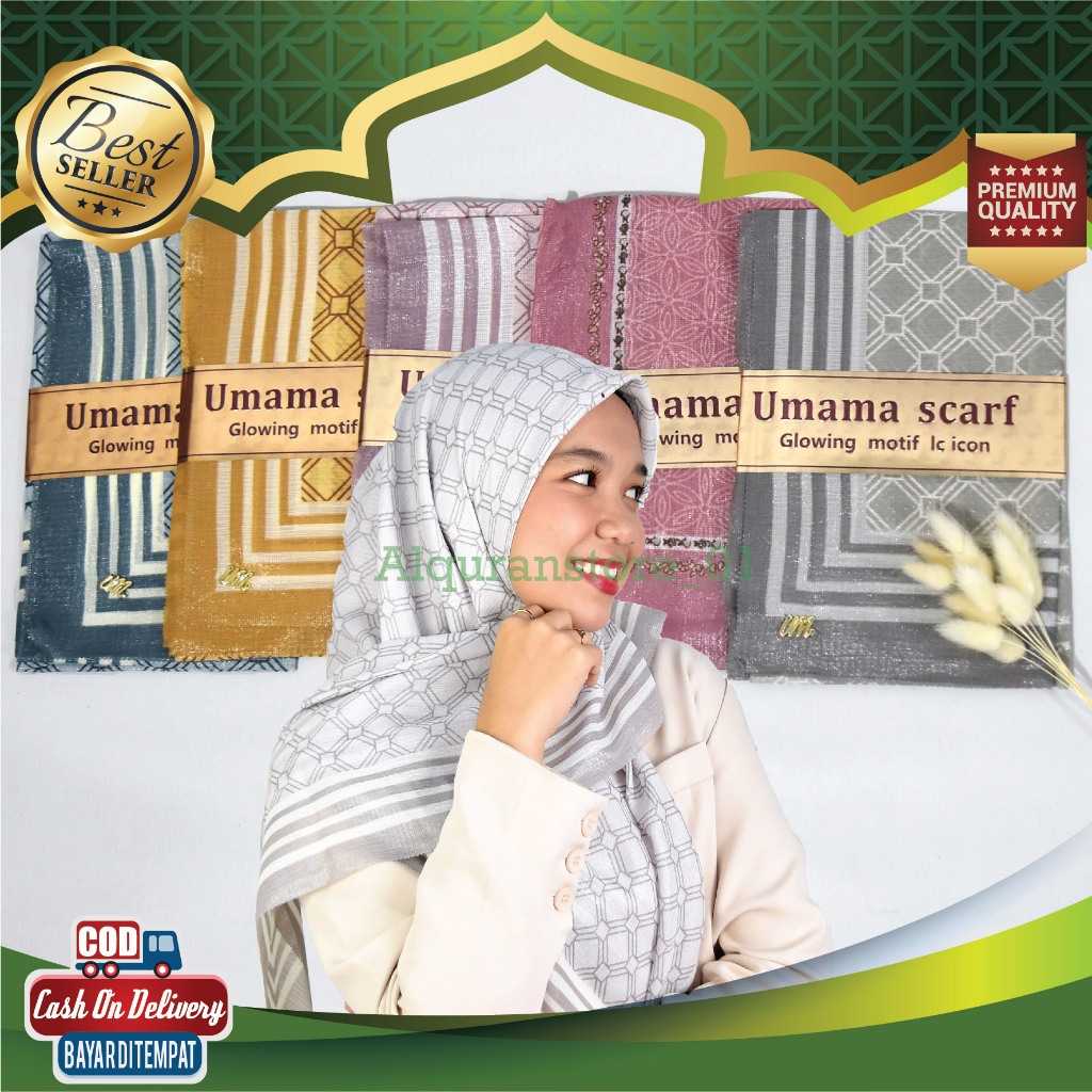 Hijab Glowing Motif Ic Kerudung Segi Empat Umma Scarf Glowing Motif Original Hijab Segiempat Jilbab 