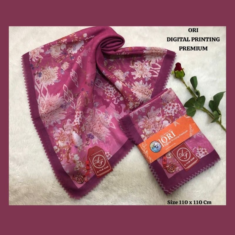 Al- Fajri ORI Scraf Segi Empat - Jilbab Segi Empat Voal LaserCut