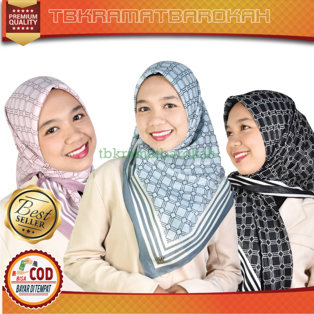 Umama Scarf - Kerudung Motif Segi Empat Glowing Motif Ic Original Hijab Segiempat Jilbab Motif 110x1