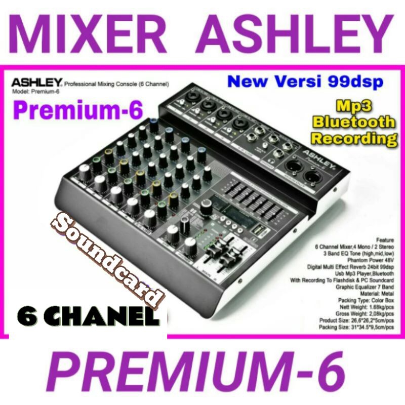 MIXER ASHLEY 6 CHANNEL PREMIUM 6 ORIGINAL ASHLEY