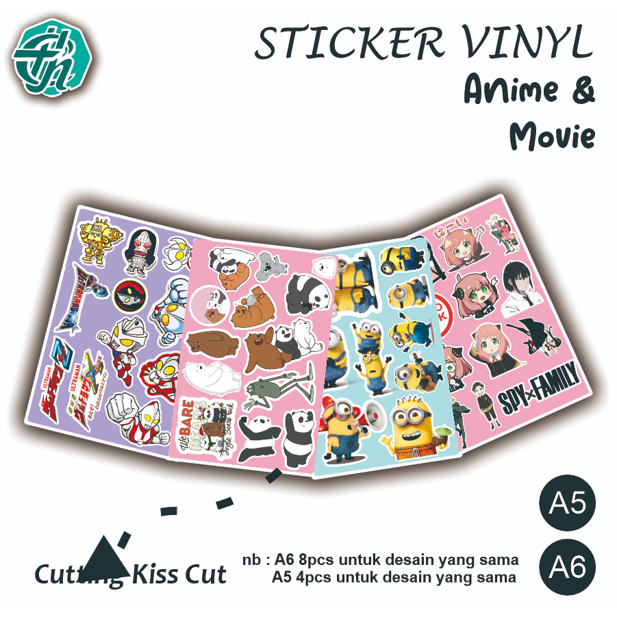 

CETAK STIKER VINYL PLUS CUTTING SETENGAH PUTUS KISS CUT STIKER LABEL, STIKER PRODUCT, KARTUN, ANIME, MINION, SINCHAN, DORAEMON, ULTRAMAN, ONEPIECE, NARUTO, DRAGON BALL, WE ARE BARE BEAR, BORUTO, mobilelegends, pubg, evos, Viral, rrq A3, A4, A5, A6