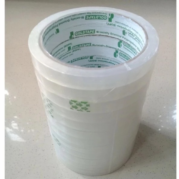 

Goldtape isolasi bening 1/2 inch lakban kecil 12mm per roll solatip