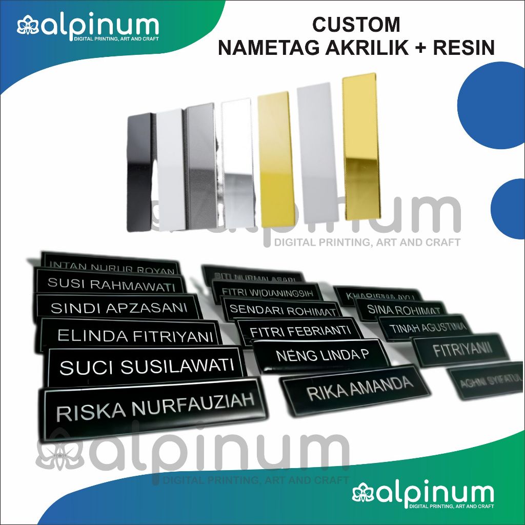 

CUSTOM NAMETAG NAMA DADA AKRILIK RESIN MAGNET/PENITI