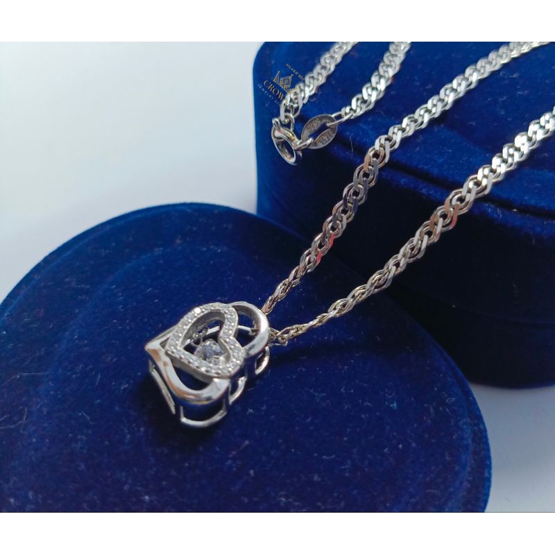 kalung silver 925 model love permata