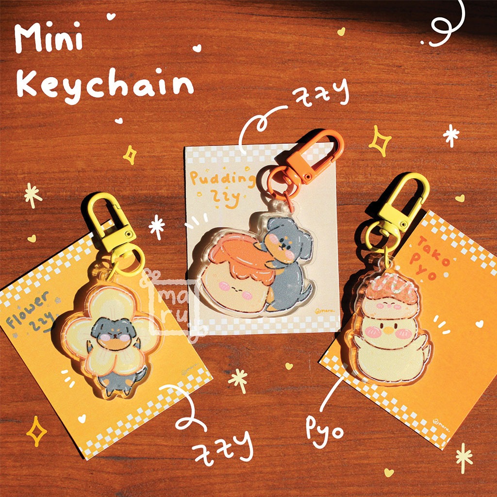 

[Limited] Maru Mini Keychain with Zzy & Pyo | Acrylic Double Side Keychain