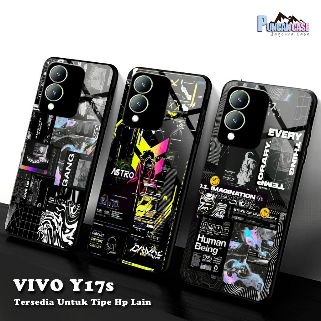 Softcase Glass Kaca VIVO Y17s TERBARU 2023 (A531) PELINDUNG HANDPHONE VIVO  - AKSESORIES HANDPHONE -