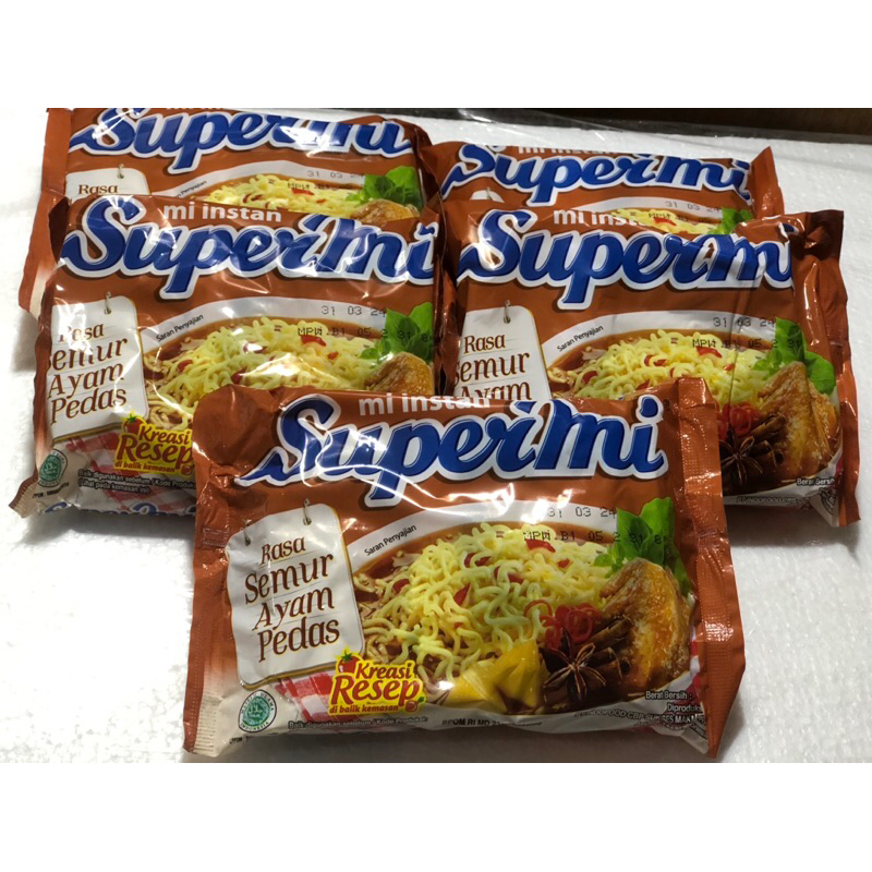 

Mie instan Supermie rasa semur ayam pedas 70gr