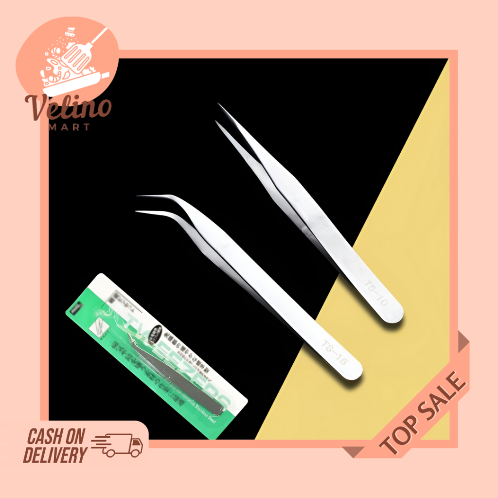 Pinset Stainless Steel / Pinset Bengkok Siku / Pinset Benang Stainless / Pinset Lurus Stainless