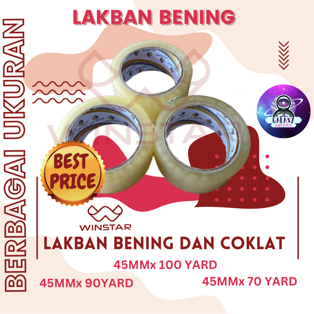 

LAKBAN BENING COKLAT ISOLASI 45mm x 100 Yard MERK GOLDWIN