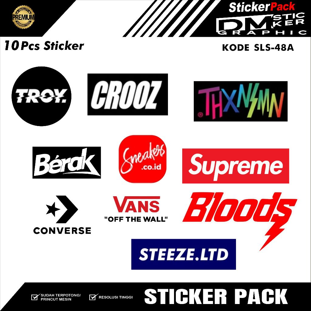

STICKER PACK ISI 10 PCS 10 RIBUAN KODE SLS-48