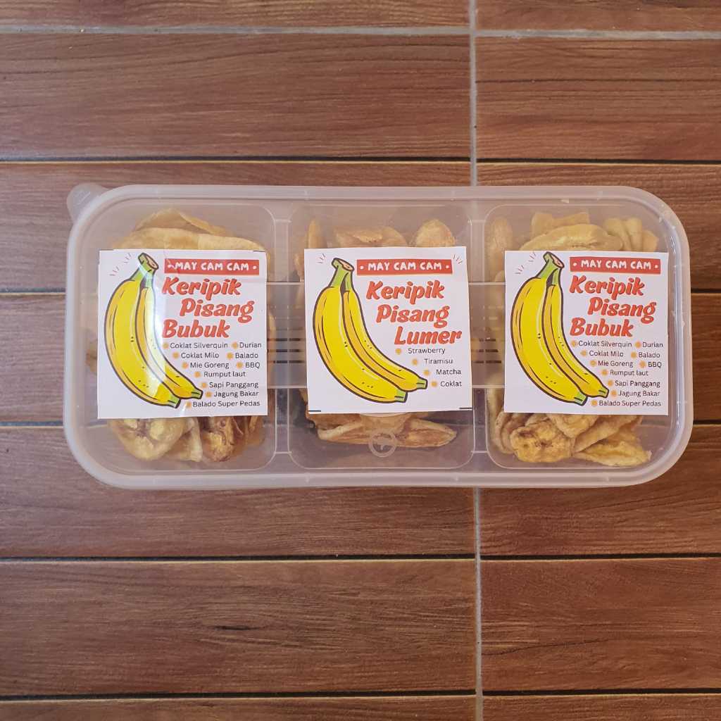 

Keripik Pisang Lumer Kemasan Box thinwall 3 sekat