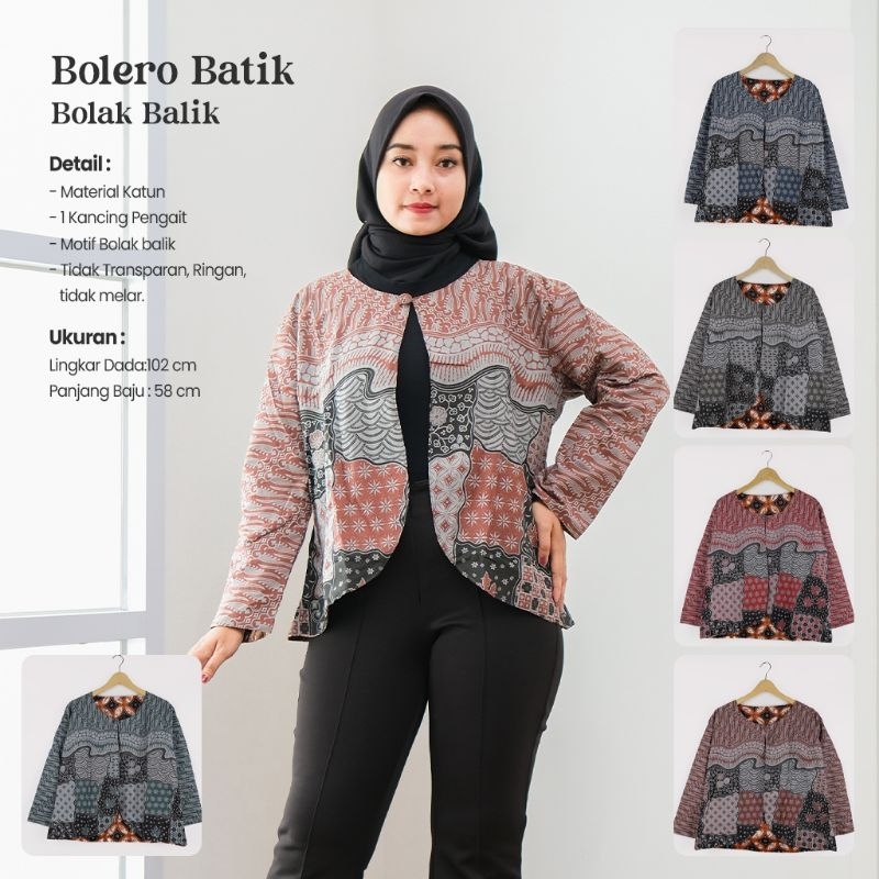 Bolero Batik Motif bolak balik Lengan Panjang - Wahyu kembar