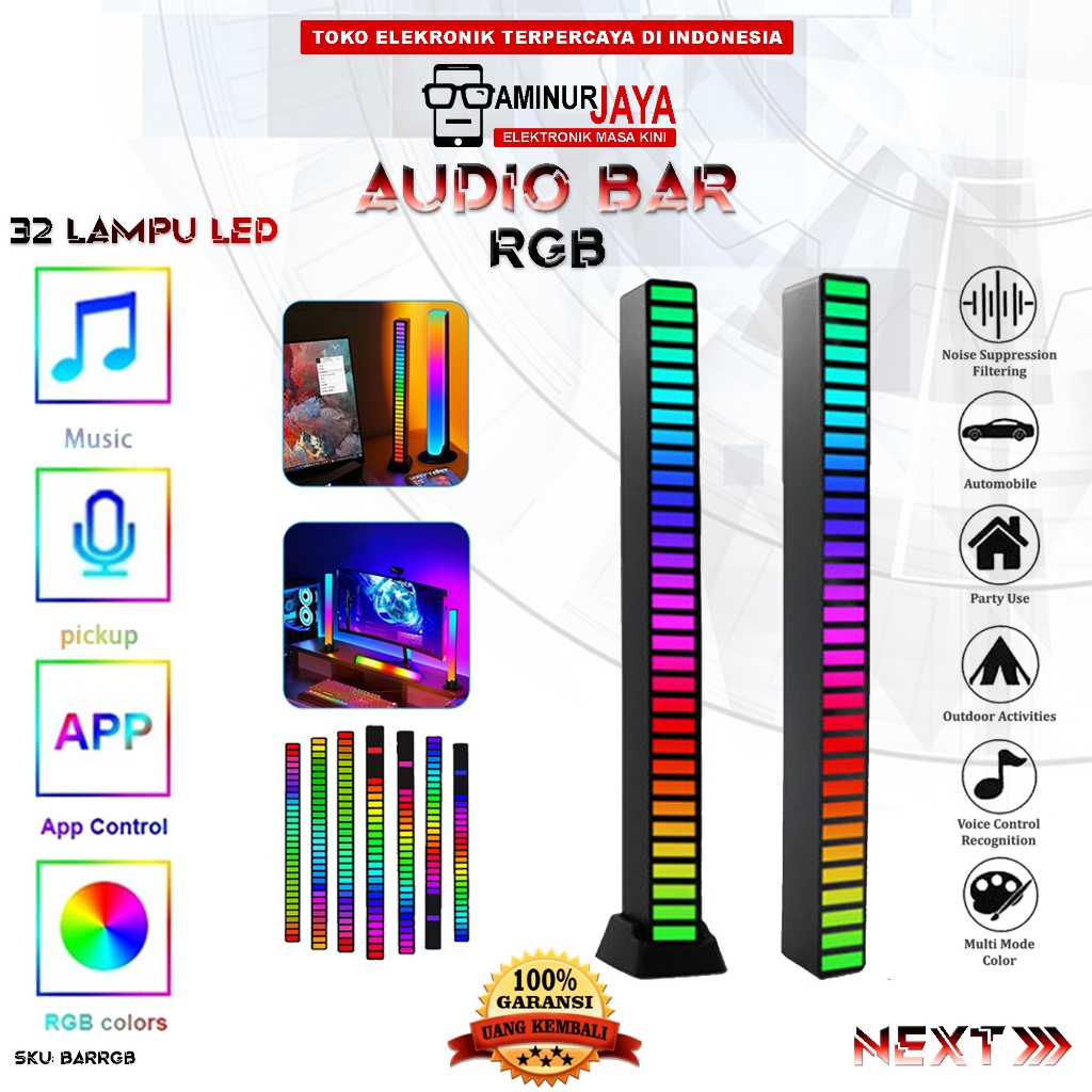 lampu Hias Dekorasi Ruangan Komputer Mobil LED RGB Light Indikator Control Ritme Suara Sound Musik A