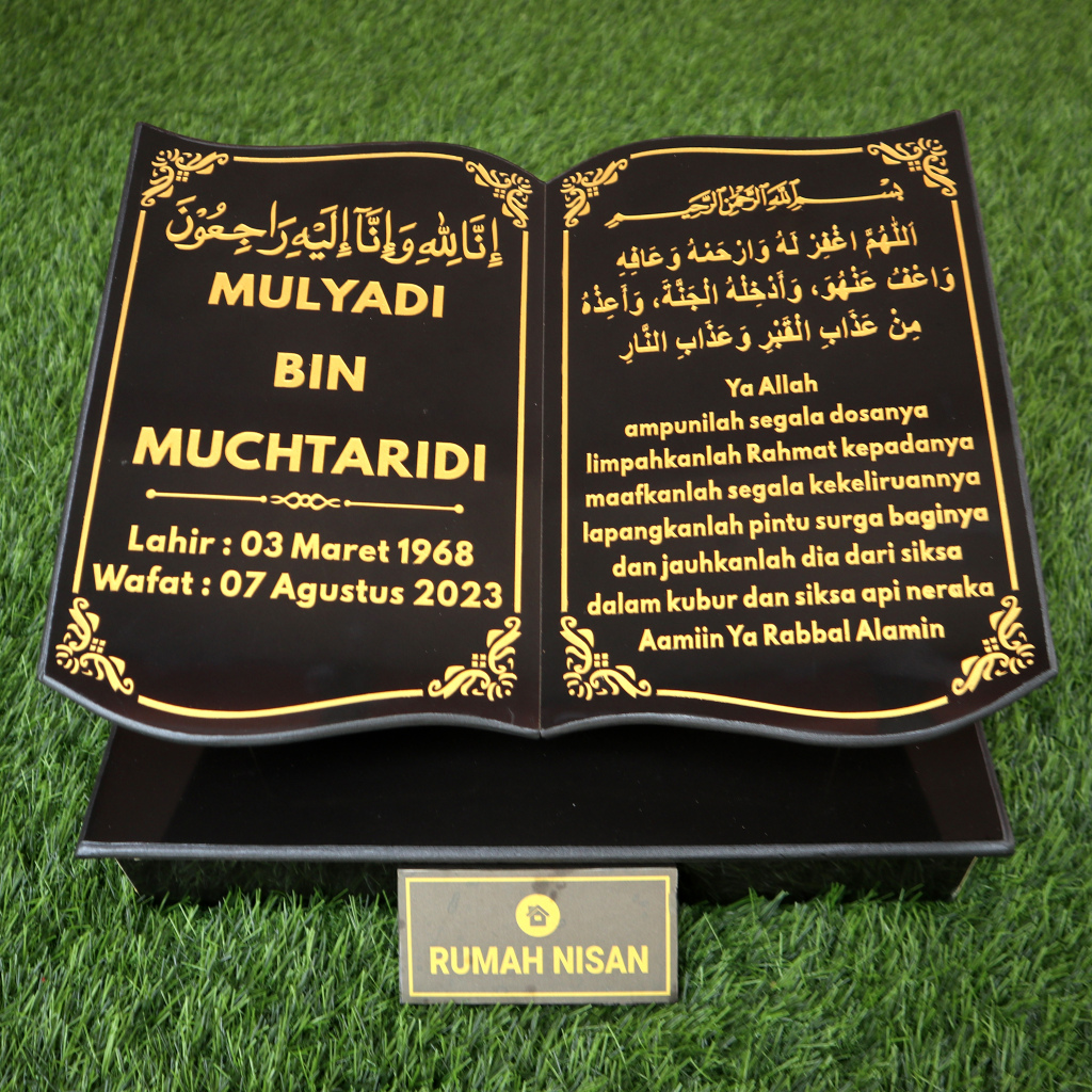 RK Batu Nisan Ukiran Makam Model Buku Besar Berkualitan