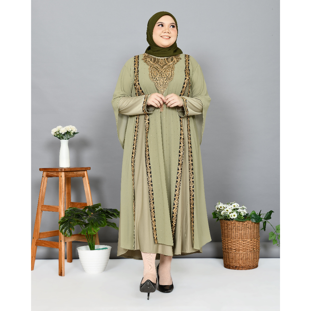 TA9019 JUMBO | Gamis Abaya Turki Jumbo Turkey Biz Size LD 125 Hitam Putih Warna Warni Terbaru