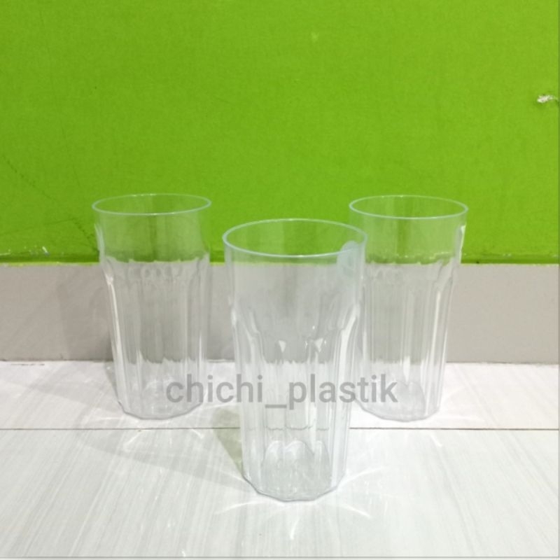 Gelas akrilik TANPA GAGANG acrylic bening mika cangkir gagang bir beer