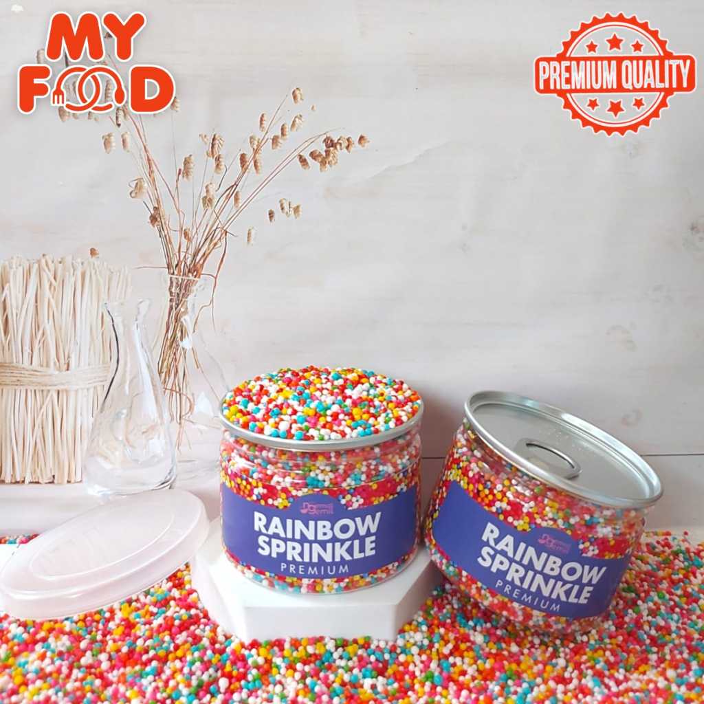 

[Myfoodofficial] - Can Rainbow Sprinkle Sugar Sprinkle Trimit Warna Warni Hiasan Kue Bolu Donut Kualitas Premium