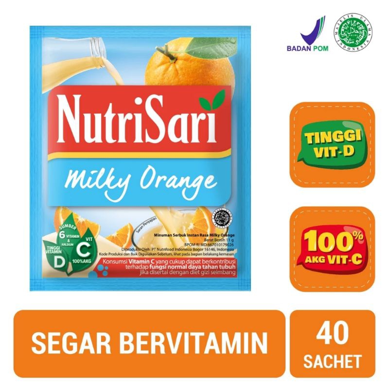 

NutriSari Milky Orange isi 40 sachet - Minuman Sari Buah Jeruk Vitamin C