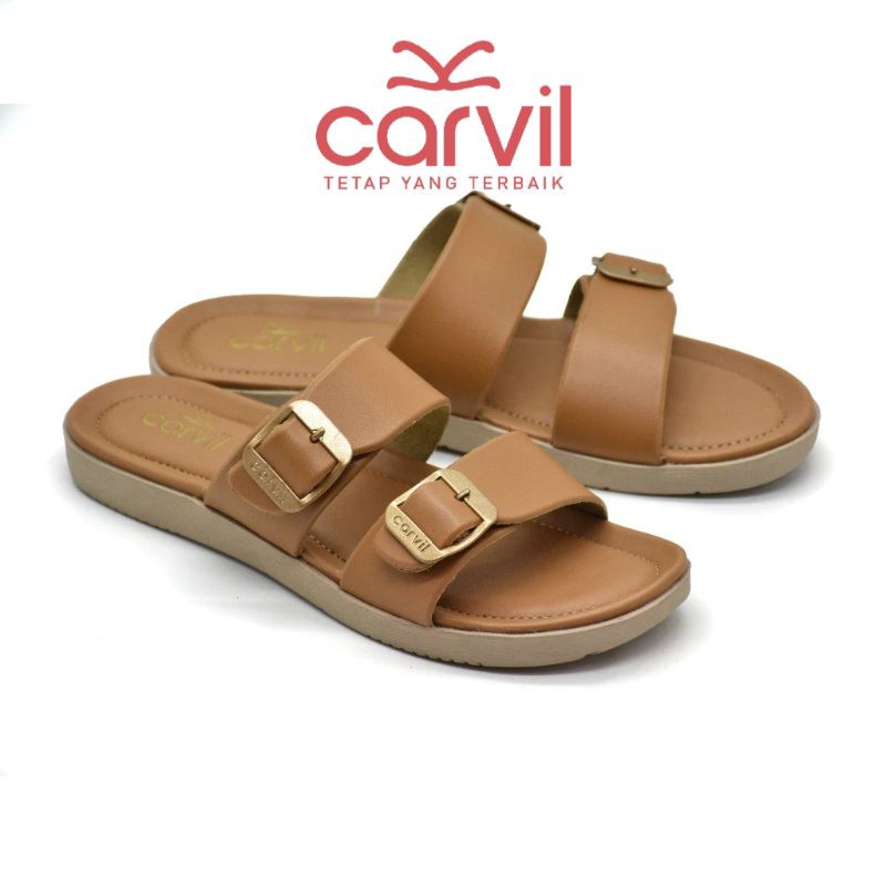CARVIL Sandal Carvil Wanita Terbaru Sendal Carvil Wanita Original Selop Anindira 03 Sendal Wedges Ta
