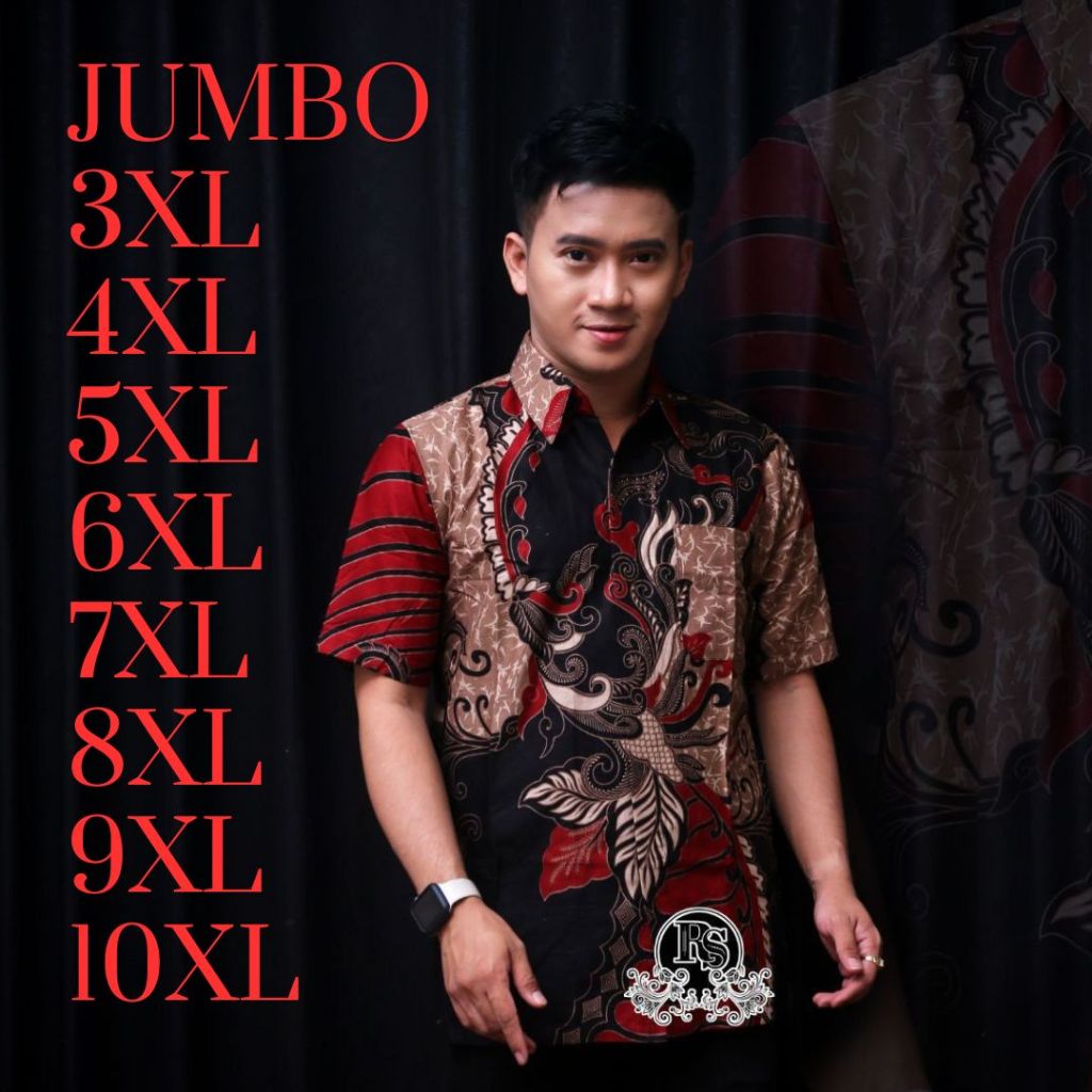 Batik pria lengan pendek super jumbo | kemeja lengan pendek big size terbaru