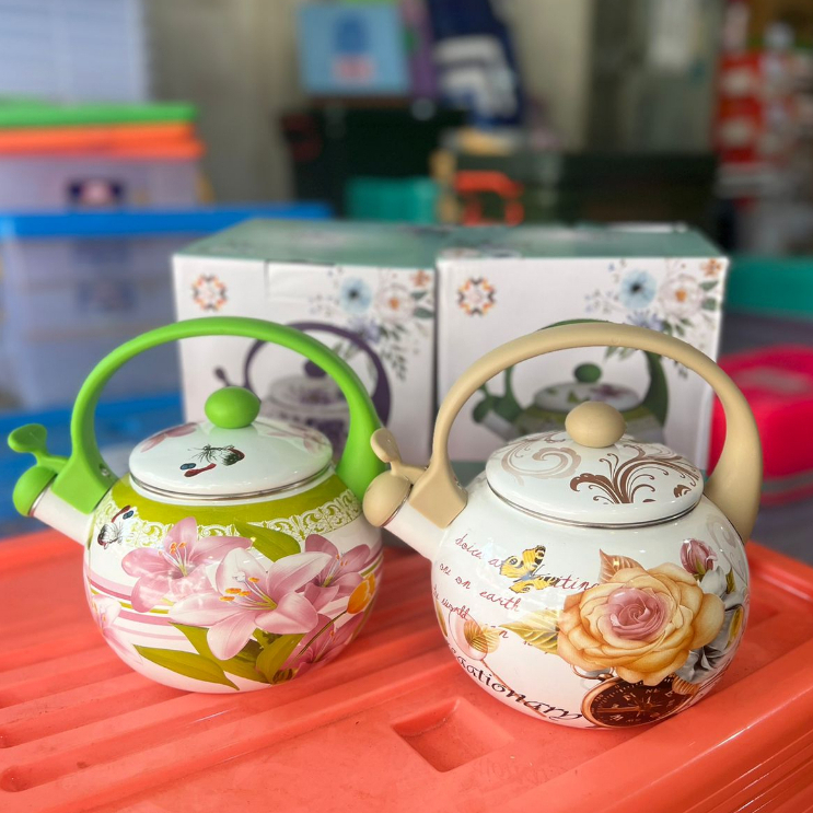 Teko stainless / teko bunyi / tekho enamel / motif bunga / teko air / kettle / KETEL / ceret bunyi /