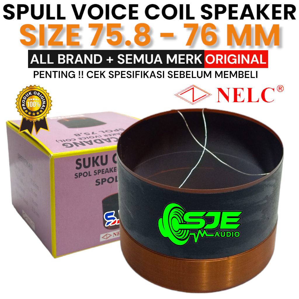SPUL SPEAKER MULTI 75.8 MM 76MM 75,8 MM 76 MM SEPUL VOICE COIL SPOL SPOLL SPOOL SPULL NS1576 NS1576C