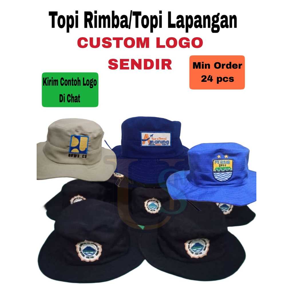Topi Rimba/Topi Lapangan Custom Logo Sendiri