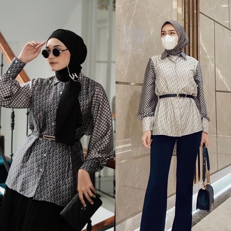 Vanilla Hijab Blouse Shirt PL monogram