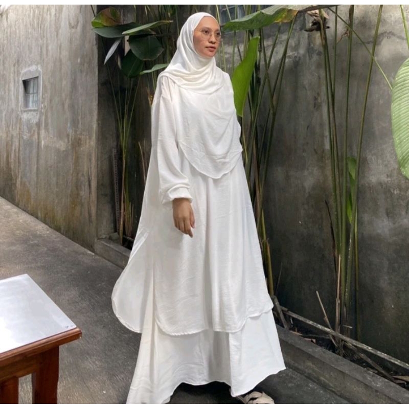 Tiara One Set Baju Kurung Atasan & Rok Gamis Set Crinkle New Series Fasshonara