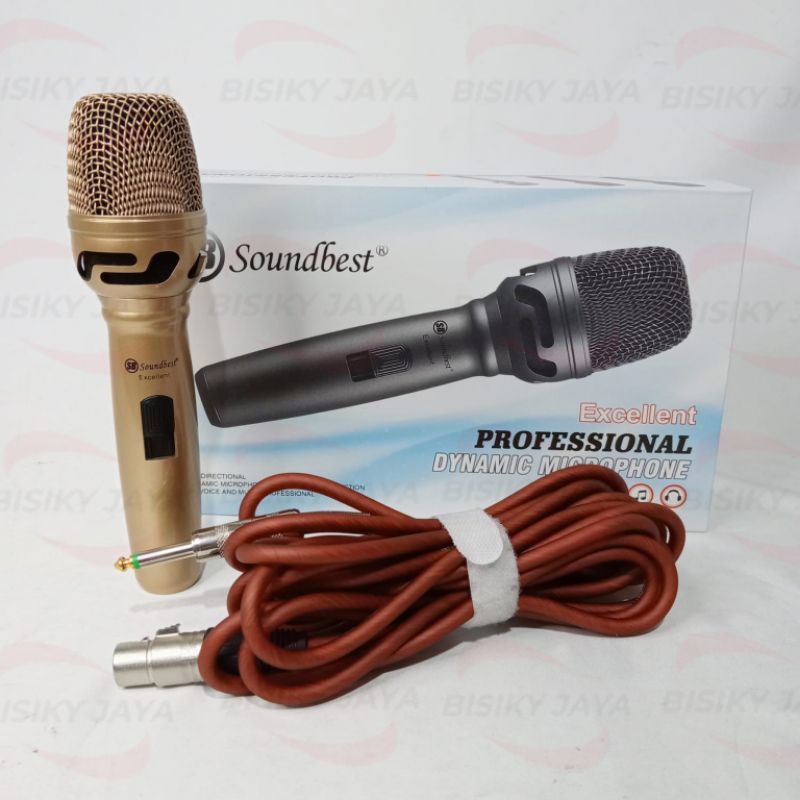 Microphone Kabel Soundbest Excellent Gold Original Mic dinamic soundbest Excellent Gold