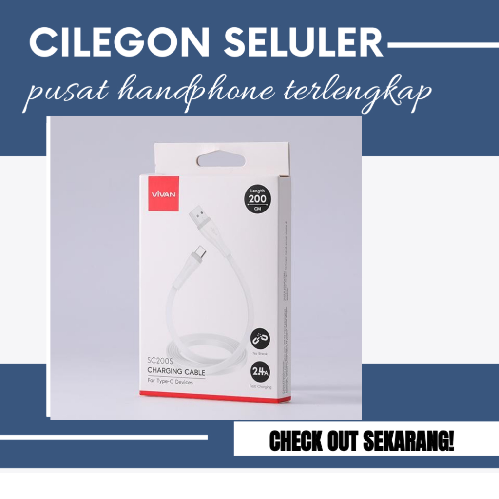 Vivan SC200S Kabel Data Charger Vivan USB Type C 2m 200cm 2 meter