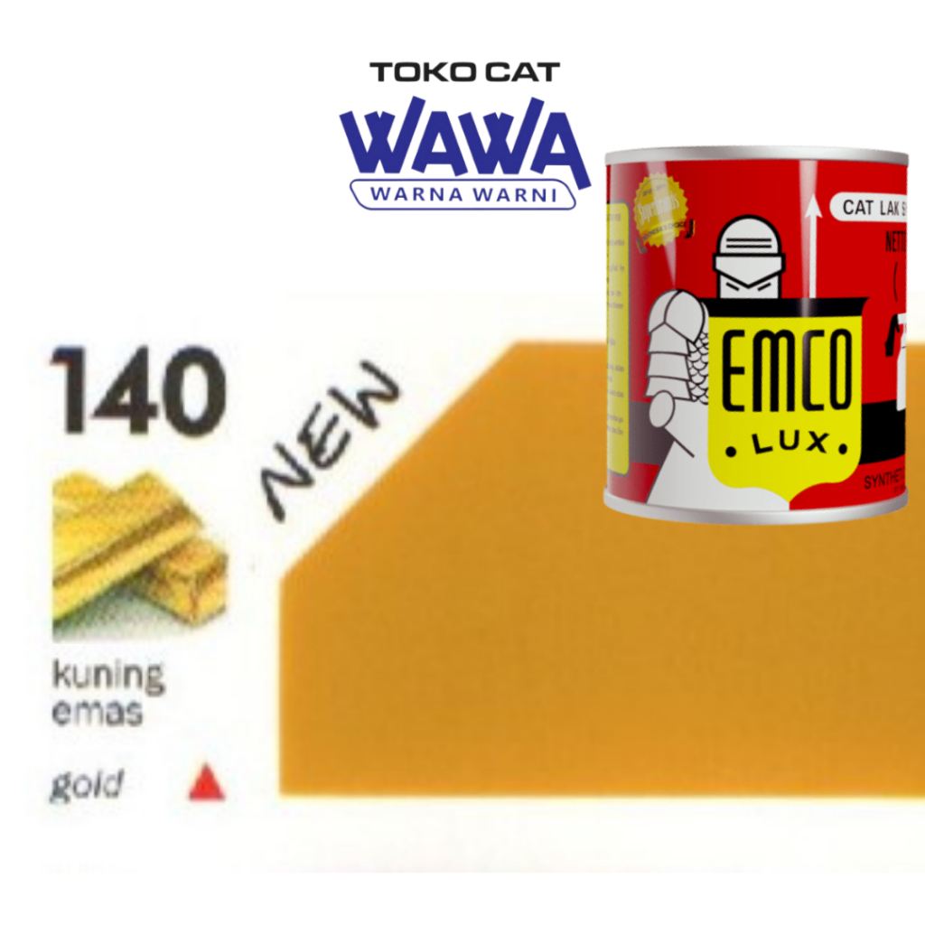 Emco Lux cat kayu dan besi sintetis 140 KUNING EMAS_"SEGITIGA"_ 1kg