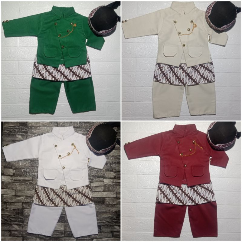 REALPICT✅FREE BLANGKON✅BESKAP ANAK DAN BAYI COWOK WARNA PUTIH DAN MARON BESKAP MELAYU ANAK DAN BAYI 