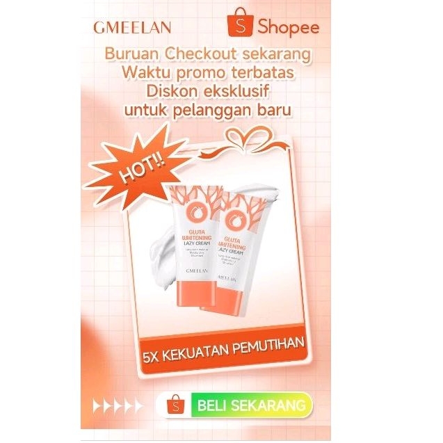 Gluta whitening lazy cream ORI BPOM