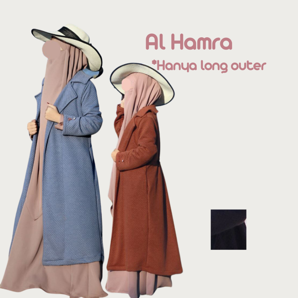 LONG OUTER MUSLIMAH AL HAMRA POLOS BY HALWAH.CO